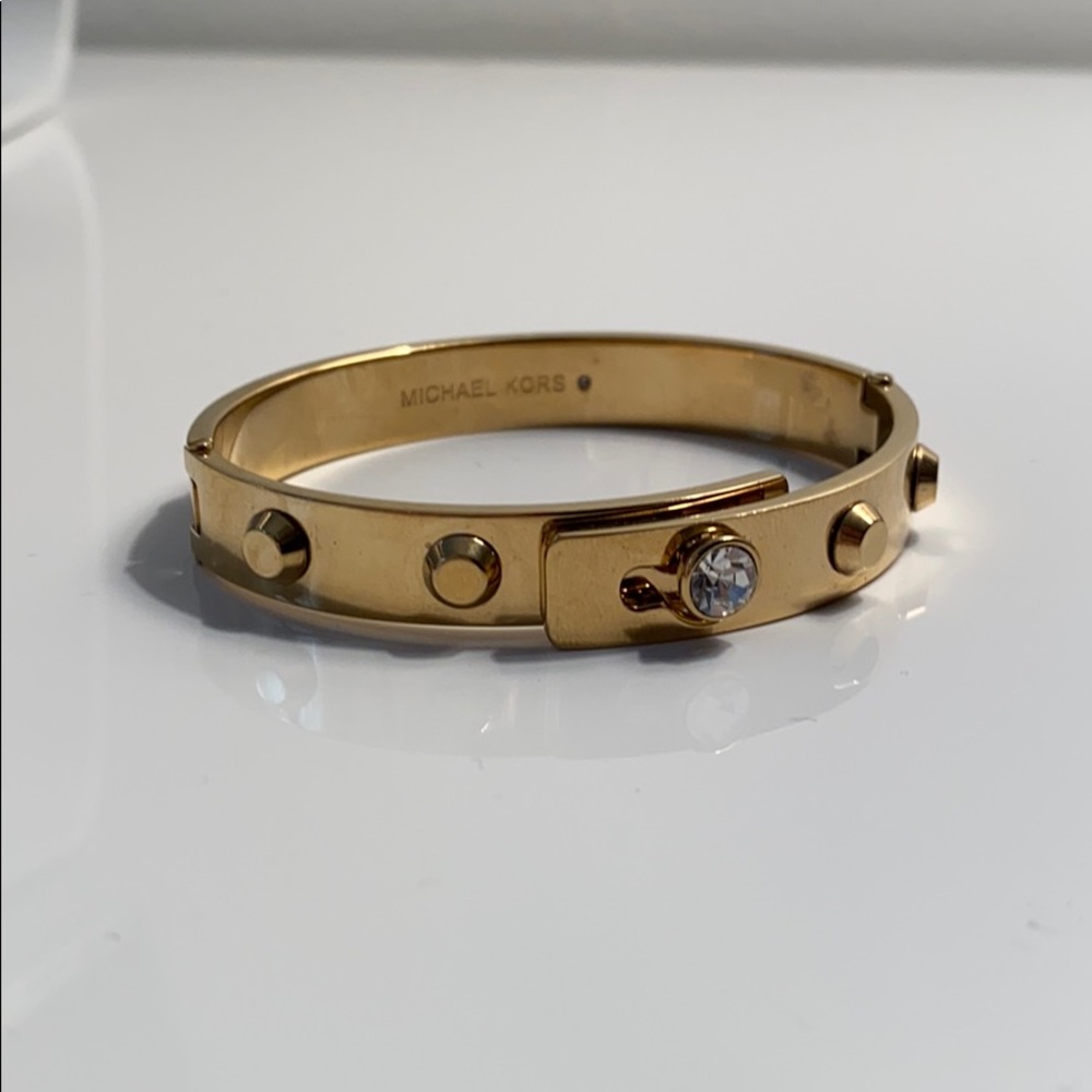 Michael Kors Gold Cityscape Astor Studded Bangle